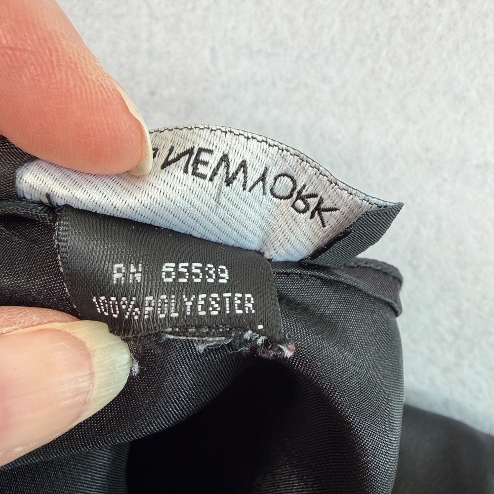 Vintage Y2K Jones New York Satin Slip Midi Dress Sz S Black Whimsigoth Coquette - Picture 8 of 8
